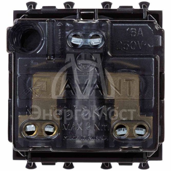 Розетка 2мод. 3п 2P+E Avanti &amp;quot;Черный квадрат&amp;quot; защ. шторки DKC 4402002