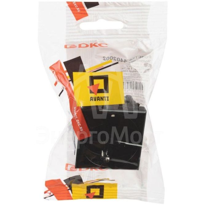 Розетка 2мод. 3п 2P+E Avanti &amp;quot;Черный квадрат&amp;quot; защ. шторки DKC 4402002