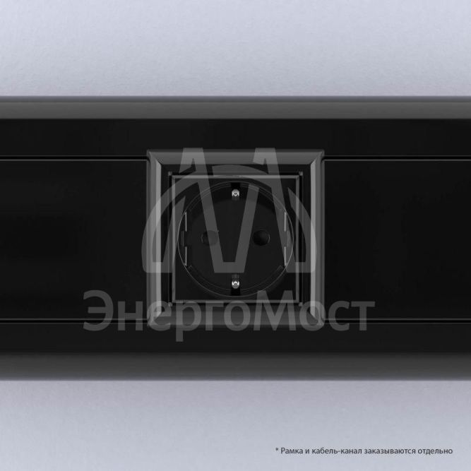 Розетка 2мод. 3п 2P+E Avanti &amp;quot;Черный квадрат&amp;quot; защ. шторки DKC 4402002