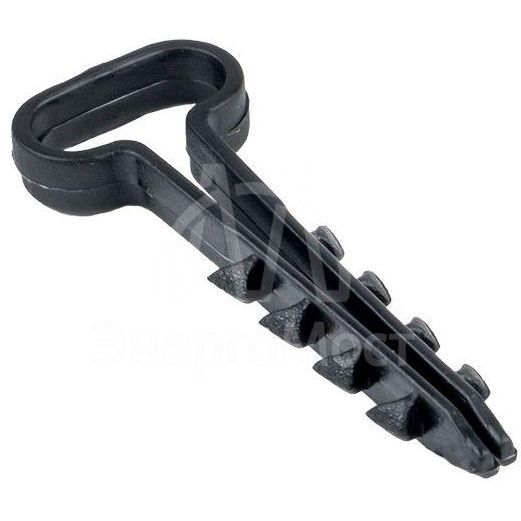 Дюбель-хомут d6х14мм для плоского кабеля полипропилен черн. (уп.50шт) EKF plc-cd-6x14b