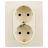 Розетка 2-м СП Etika 2К+З 16А с заземл. винт. зажимы в сборе сл. кость. Leg 672323