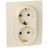Розетка 2-м СП Etika 2К+З 16А с заземл. винт. зажимы в сборе сл. кость. Leg 672323