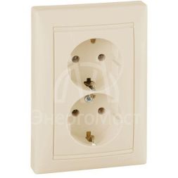 Розетка 2-м СП Valena 2К+З с заземл. нем. станд. сл. кость (DIY-упак.) Leg 695616