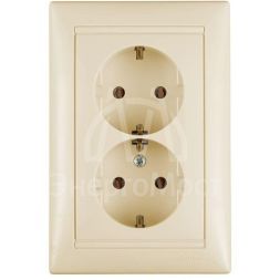 Розетка 2-м СП Valena 2К+З с заземл. нем. станд. сл. кость (DIY-упак.) Leg 695616