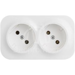 Розетка 2-м ОП Quteo 16А IP20 250В 2х2P без заземл. без защ. шторок бел. Leg 782231