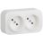 Розетка 2-м ОП Quteo 16А IP20 250В 2х2P без заземл. без защ. шторок бел. Leg 782231
