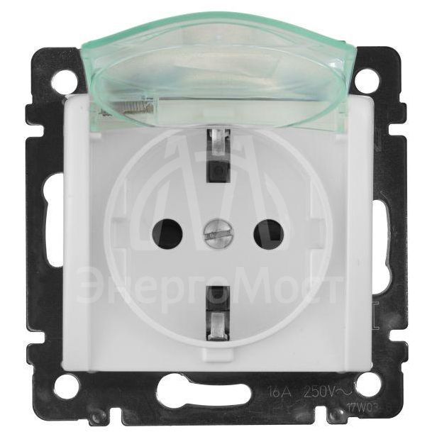 Механизм розетки 1-м СП Valena 2К+3 IP44 с защ. крышкой защ. шторки с заземл. нем. станд. бел. Leg 774220