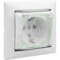 Механизм розетки 1-м СП Valena 2К+3 IP44 с защ. крышкой защ. шторки с заземл. нем. станд. бел. Leg 774220