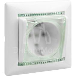 Механизм розетки 1-м СП Valena 2К+3 IP44 с защ. крышкой защ. шторки с заземл. нем. станд. бел. Leg 774220