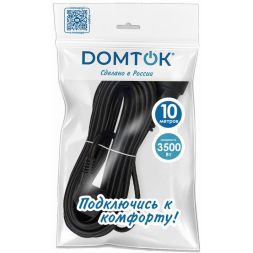 Удлинитель-шнур 1х10м с заземл. 16А IP20 ПВС 3х1 черн. DOMTOK 2360