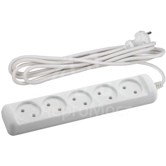 Удлинитель U-5-3m 5х3м без зазeмл. ПВС 2х1 10А ЭРА Б0028364