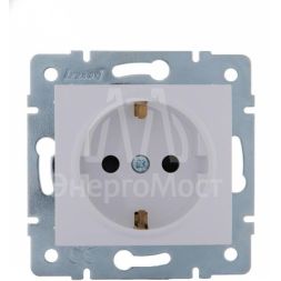 Механизм розетки 1-м СП KARINA защ. шторки с заземл. термопласт бел. LEZARD 707-0288-124B