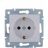 Механизм розетки 1-м СП KARINA защ. шторки с заземл. термопласт бел. LEZARD 707-0288-124B