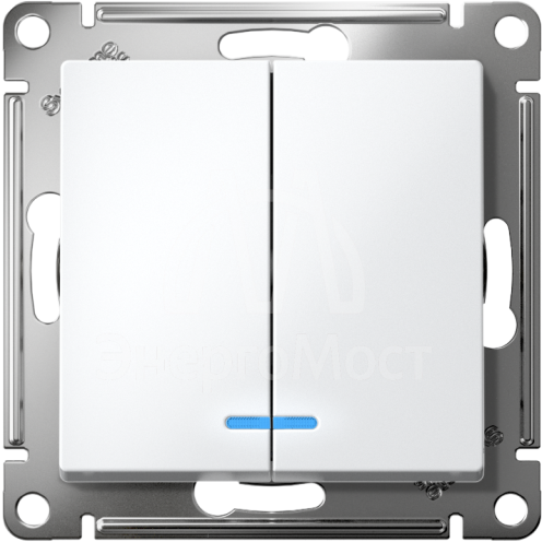 Механизм выключателя 2-кл. СП AtlasDesign 10А IP20 (сх. 5а) 10AX с подсветкой бел. SchE ATN000153