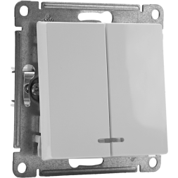 Механизм выключателя 2-кл. СП AtlasDesign 10А IP20 (сх. 5а) 10AX с подсветкой бел. SchE ATN000153