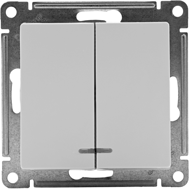 Механизм выключателя 2-кл. СП AtlasDesign 10А IP20 (сх. 5а) 10AX с подсветкой бел. SchE ATN000153