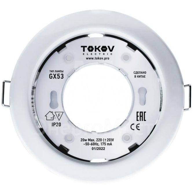 Светильник GX 53-WH-1 106х48мм бел. металл+пластик TOKOV ELECTRIC TOK-GX53-WH-1