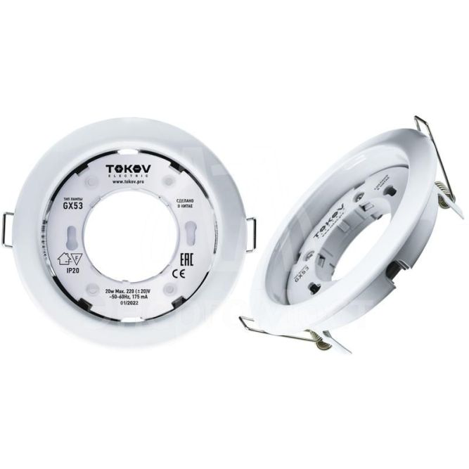 Светильник GX 53-WH-1 106х48мм бел. металл+пластик TOKOV ELECTRIC TOK-GX53-WH-1