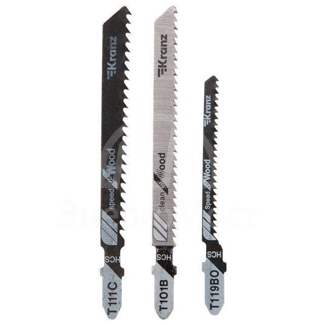 Набор полотен для электролобзика № 1 T101B/T111C/T119BO 3шт Kranz KR-92-0321