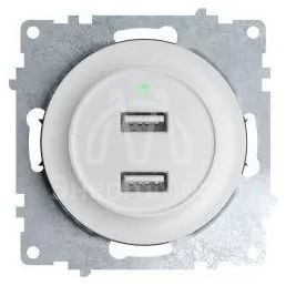 Розетка USB 2-м СП Florence 16А IP20 с подсветкой механизм бел. 1E10351300 OneKeyElectro 2260089