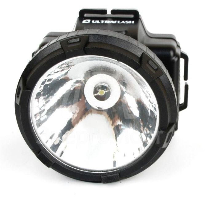 Фонарь налобный аккумуляторный LED 5364 (220В LED 2 режима; черн.) Ultraflash 11258
