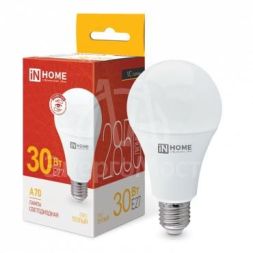 Лампа светодиодная LED-A70-VC 30Вт 230В E27 3000К 2850лм IN HOME 4690612024127