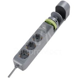 Удлинитель 3х1.5м на струбцине с заземл. с выкл. 3 USB выхода (2А+1С) IP20 ПВС 3х1 ETD-03U-150-gy (3х1.5) сер. JAZZway 5059559