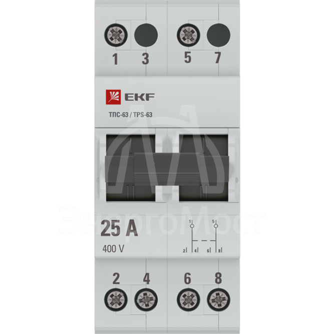 Переключатель трехпозиционный ТПС-63 2P 25А PROxima EKF TPS225