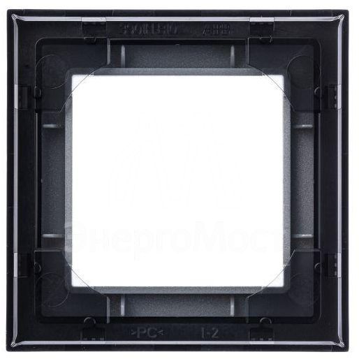 Рамка Levit 1п серебр./дым. черн. ABB 2CHH015010A6070