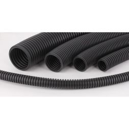 Труба гофрированная ПВХ легкая d25мм с протяжкой черн. (уп.50м) Ruvinil 12501Ч