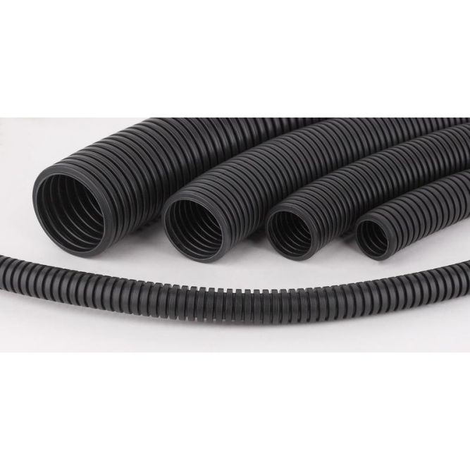 Труба гофрированная ПВХ легкая d25мм с протяжкой черн. (уп.50м) Ruvinil 12501Ч