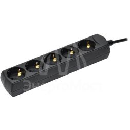 Удлинитель 5х3м с заземл. 10А IP20 У05 250В ПВС 3х1 черн. GENERICA WYP10-10-05-03-Z-K02-G