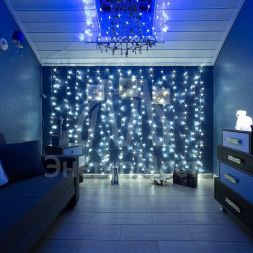 Гирлянда &amp;quot;Светодиодный Дождь&amp;quot; 2.5x2м свечение с динамикой 300LED бел. 230В провод прозр. Neon-Night 235-055