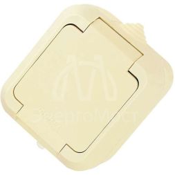 Розетка 1-м ОП 10А IP44 с заземл. с крышкой п/герм. крем. Makel 18204