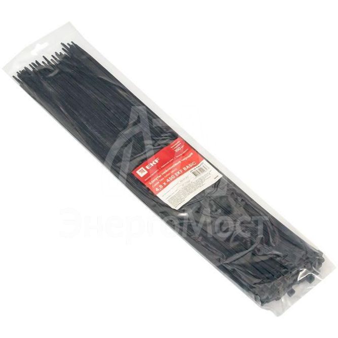 Хомут кабельный 4.8х450 нейл. черн. (уп.100шт) EKF plc-cb-4.8x450