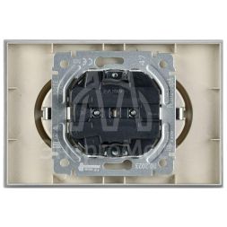 Розетка 2-м СП BRITE РСш12-3-БрА 16А в сборе с заземл. защ. шторки алюм. IEK BR-R24-16-K47-F