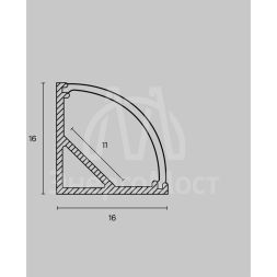 Профиль алюминиевый накладной 16х16 Maytoni ALM008S-2M