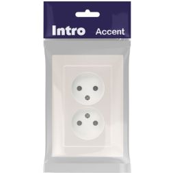 Розетка 2-м СП Accent 6-204-06 16А IP20 250В 2P AL/CU перламутр. Intro Б0063446