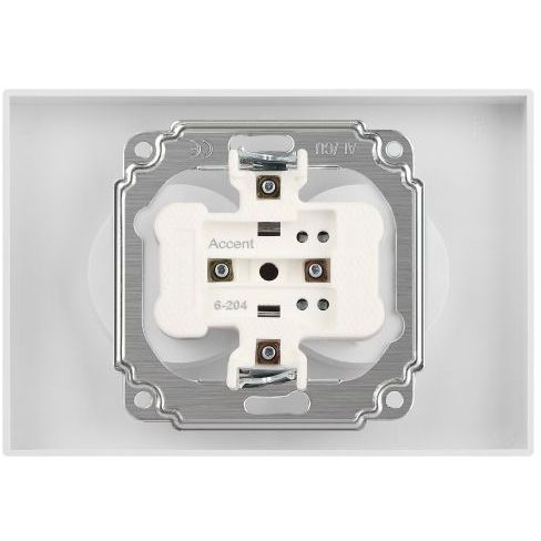 Розетка 2-м СП Accent 6-204-06 16А IP20 250В 2P AL/CU перламутр. Intro Б0063446