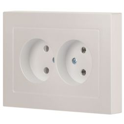 Розетка 2-м СП Accent 6-204-06 16А IP20 250В 2P AL/CU перламутр. Intro Б0063446