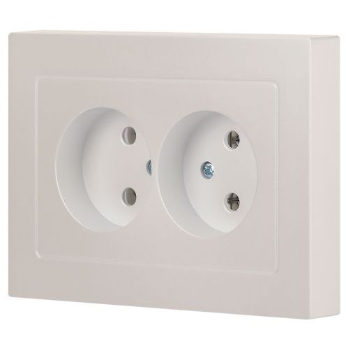Розетка 2-м СП Accent 6-204-06 16А IP20 250В 2P AL/CU перламутр. Intro Б0063446