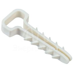 Дюбель-хомут 6х12мм для плоского кабеля нейлон бел. (уп.100шт) IEK UDH14-06-12-100-K01