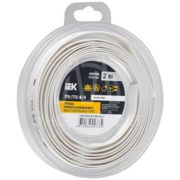 Трубка термоусадочная ТТУ нг-LS 8/4 бел. (уп.2м) IEK UDR12-008-004-002-K01-T