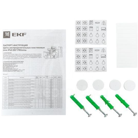 Щит распределительный навесной &amp;quot;Unix&amp;quot; прозр. дверь 3х12 модулей IP40 PROxima EKF ux-3x12-n