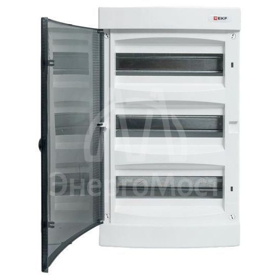 Щит распределительный навесной &amp;quot;Unix&amp;quot; прозр. дверь 3х12 модулей IP40 PROxima EKF ux-3x12-n