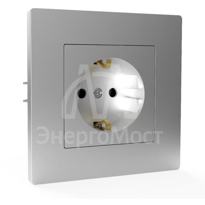 Розетка 1-м СП Pixel 16А IP20 с заземл. защ. шторки в сборе алюм. TOKOV ELECTRIC TKE-PX-R1FZSF-C03