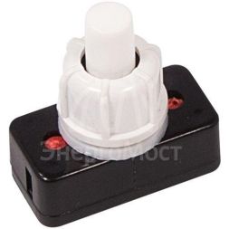 Выключатель-кнопка 250В 1А (2с) ON-OFF бел. (PBS-17A2) (для настольной лампы) Rexant 36-3010