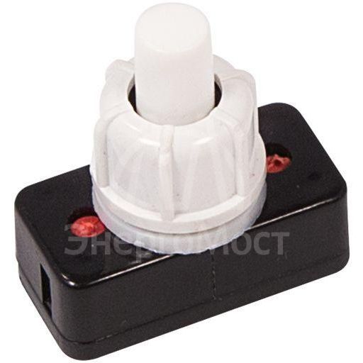 Выключатель-кнопка 250В 1А (2с) ON-OFF бел. (PBS-17A2) (для настольной лампы) Rexant 36-3010