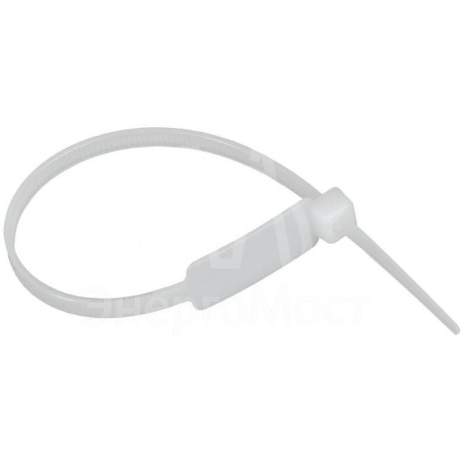 Хомут 4.8х190мм P6.6 маркерный бел. (уп.100шт) IEK UHH14-D048-190-100-K01