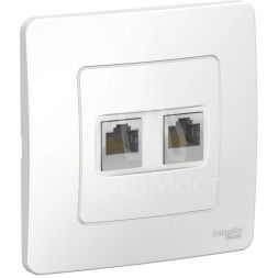 Розетка компьютерная 2-м СП BLANCA RJ45 кат.5e бел. SchE BLNIS045451
